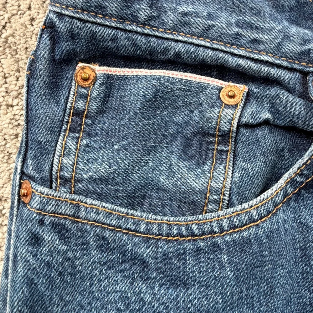 Taylor Stitch Jeans Mens 36 Blue Slim Fit Selvedge Denim Button Fly